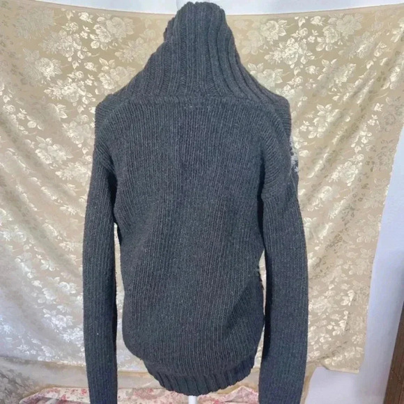 Vintage Mzgz Button Up Chunky Button Up Knit Grey Sweater Size L - Picture 3 of 7